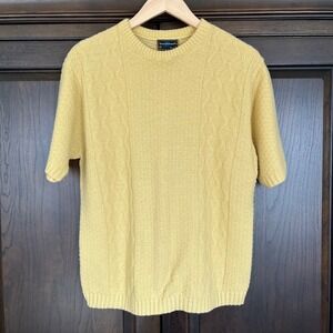 Vintage TOWNCRAFT by Jc Penneys Wool Blend Short Sleeve Sweater Womens M Yellow